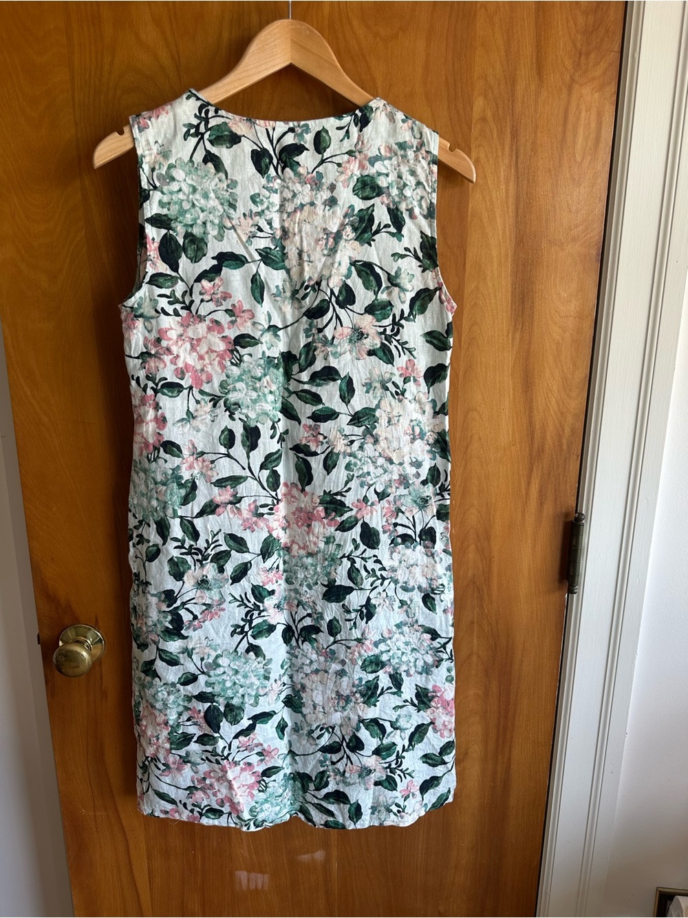 J. Jill Floral Sleeveless Linen Dress in White, Pink, Green - Picture 4 of 4